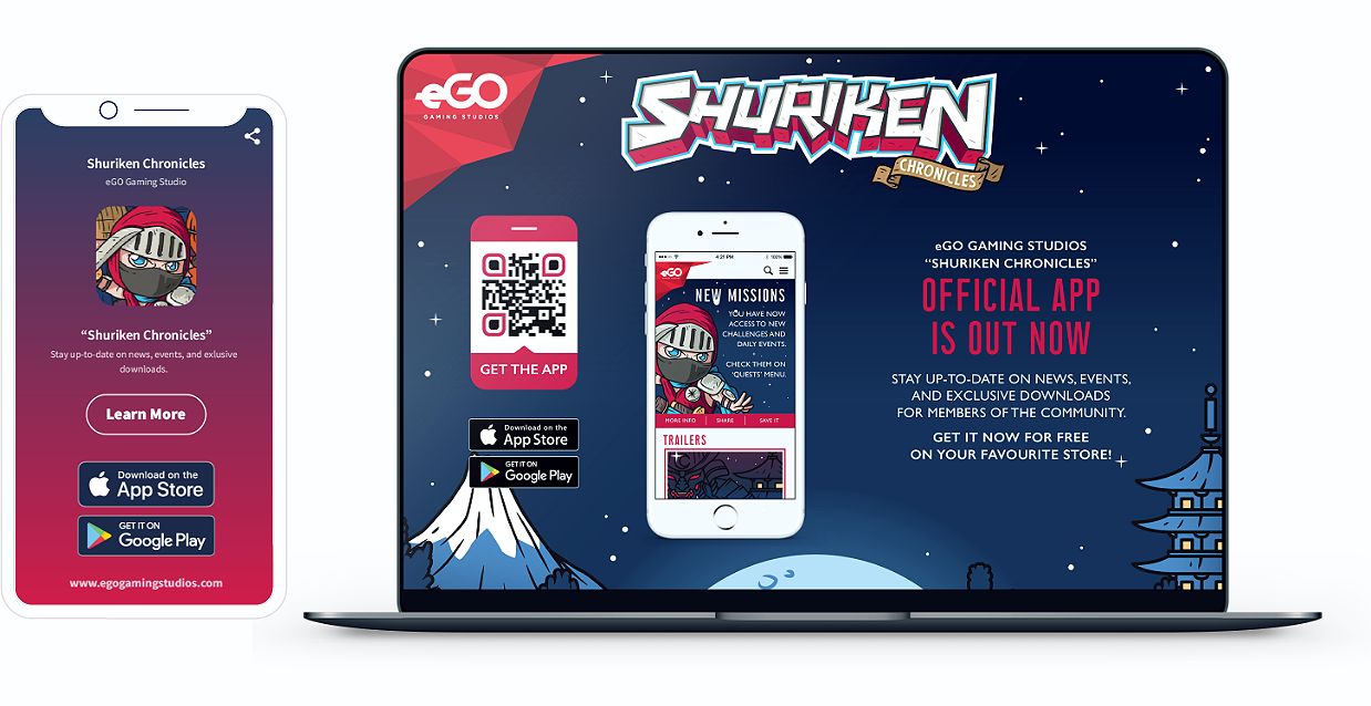 Idee voor een QR-code op een website die appinstallaties op mobiele app-stores promoot