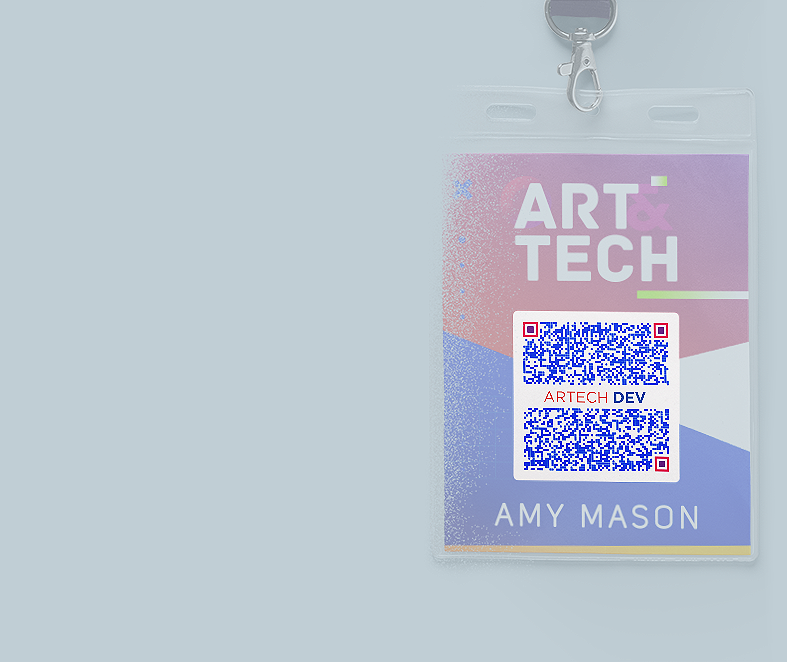 Idee voor een QR-code voor vCard op de badge van een medewerker